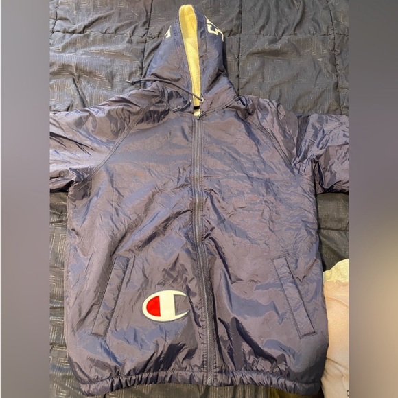 Supreme x Champion Big Logo Sherpa lined full zip hooded jacket Sz Lg - Picture 5 of 5